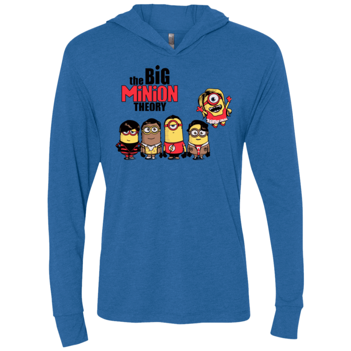 T-Shirts Vintage Royal / X-Small THE BIG MINION THEORY Triblend Long Sleeve Hoodie Tee
