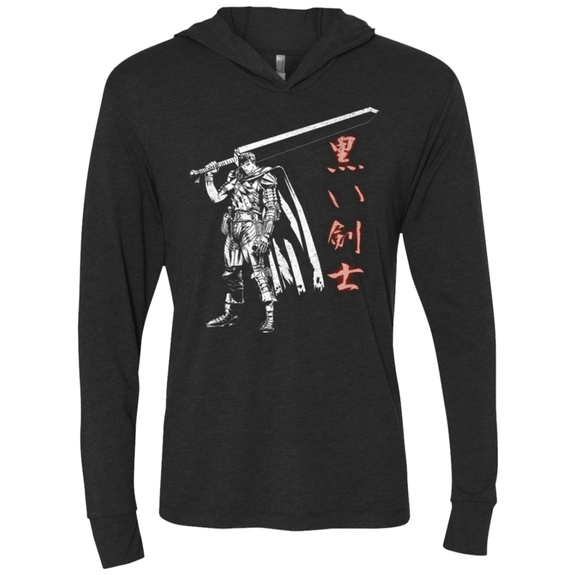 T-Shirts Vintage Black / X-Small The Black Swordsman Triblend Long Sleeve Hoodie Tee