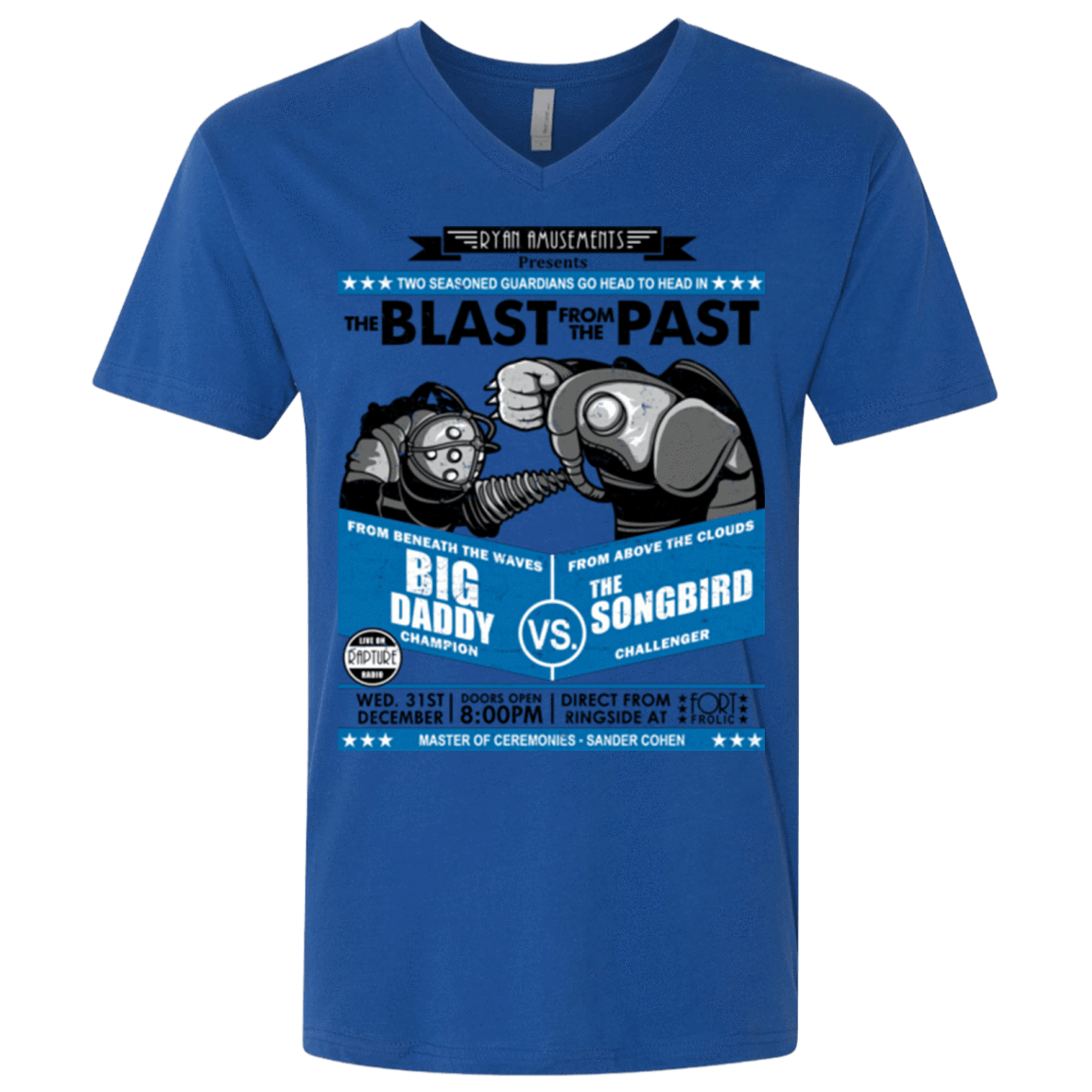 T-Shirts Royal / X-Small THE BLAST FROM THE PAST Men's Premium V-Neck