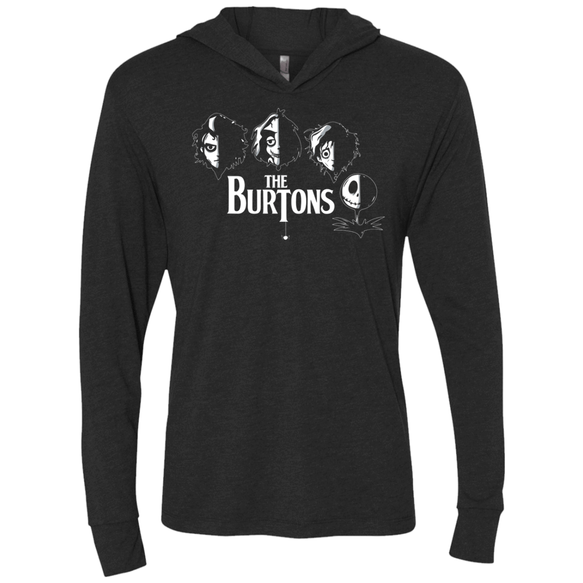 T-Shirts Vintage Black / X-Small The Burtons Triblend Long Sleeve Hoodie Tee