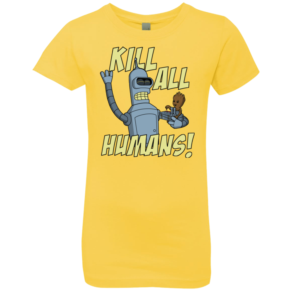 T-Shirts Vibrant Yellow / YXS The Button Friends Girls Premium T-Shirt