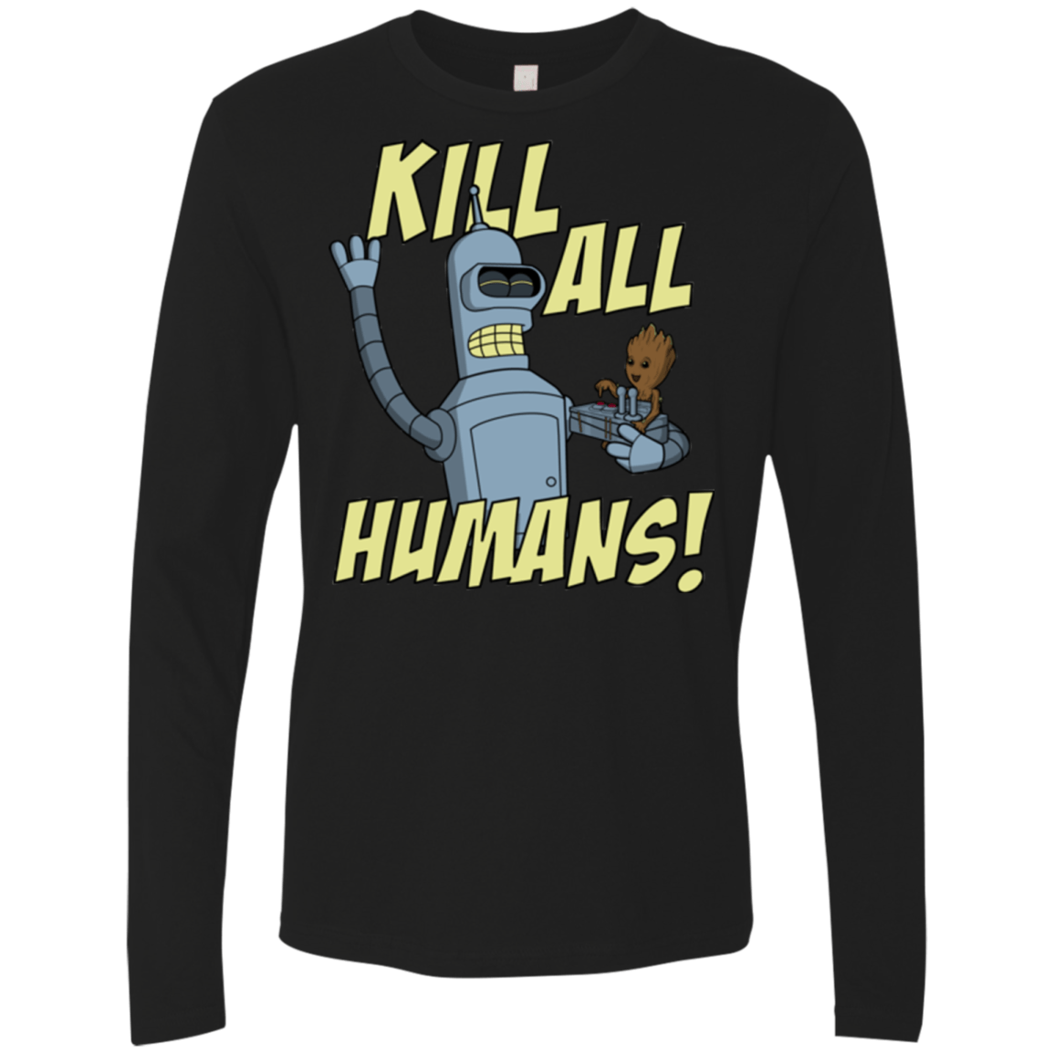 T-Shirts Black / Small The Button Friends Men's Premium Long Sleeve