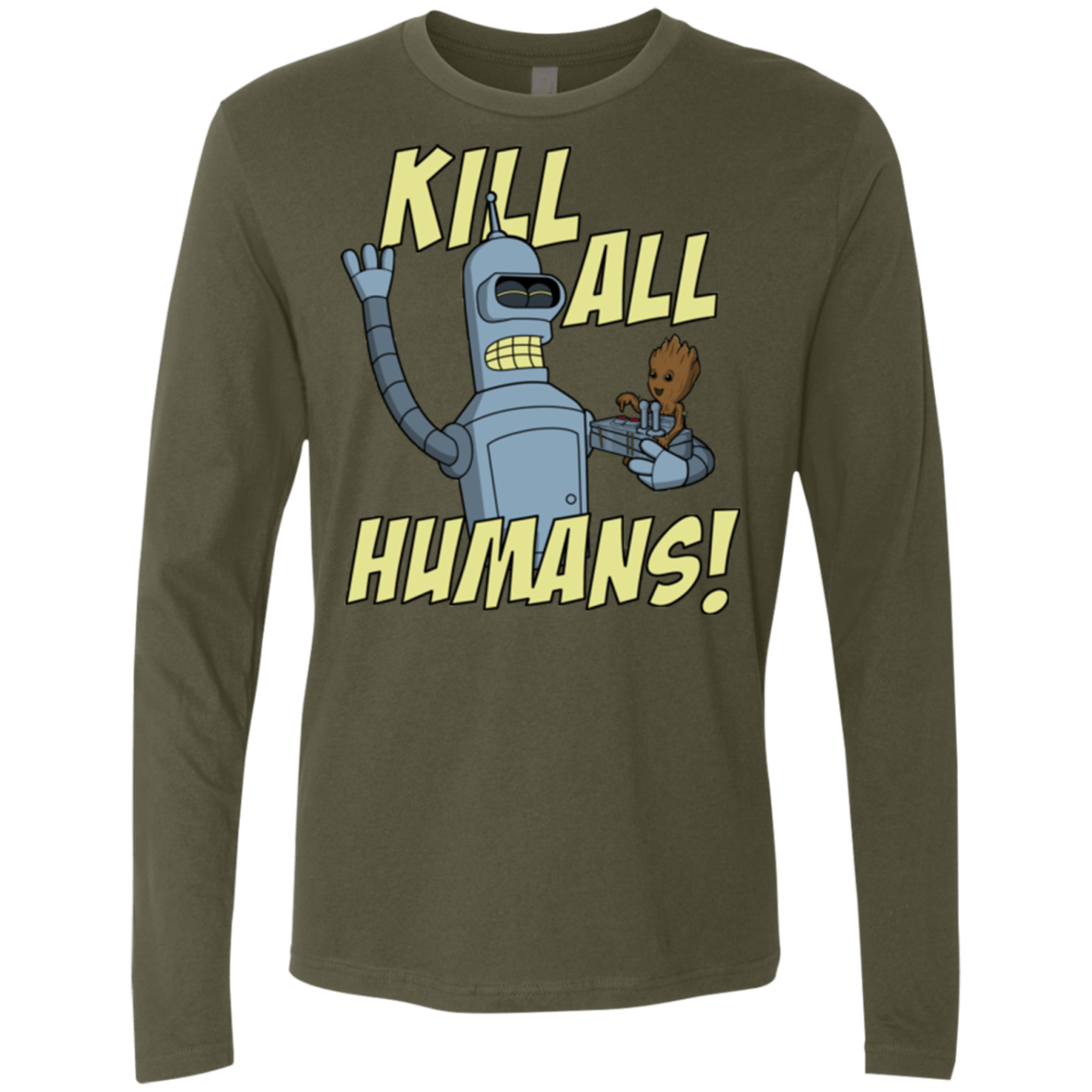 T-Shirts Military Green / Small The Button Friends Men's Premium Long Sleeve