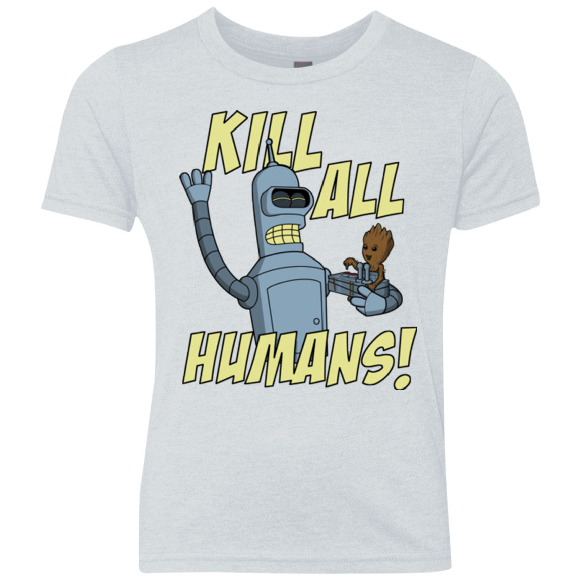 T-Shirts Heather White / YXS The Button Friends Youth Triblend T-Shirt