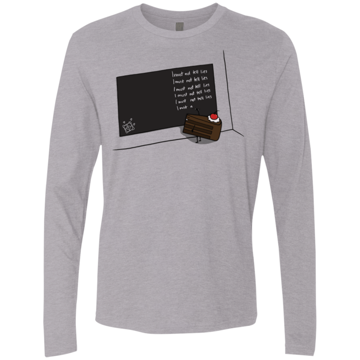 T-Shirts Heather Grey / Small The Cake is a Lie Men's Premium Long Sleeve