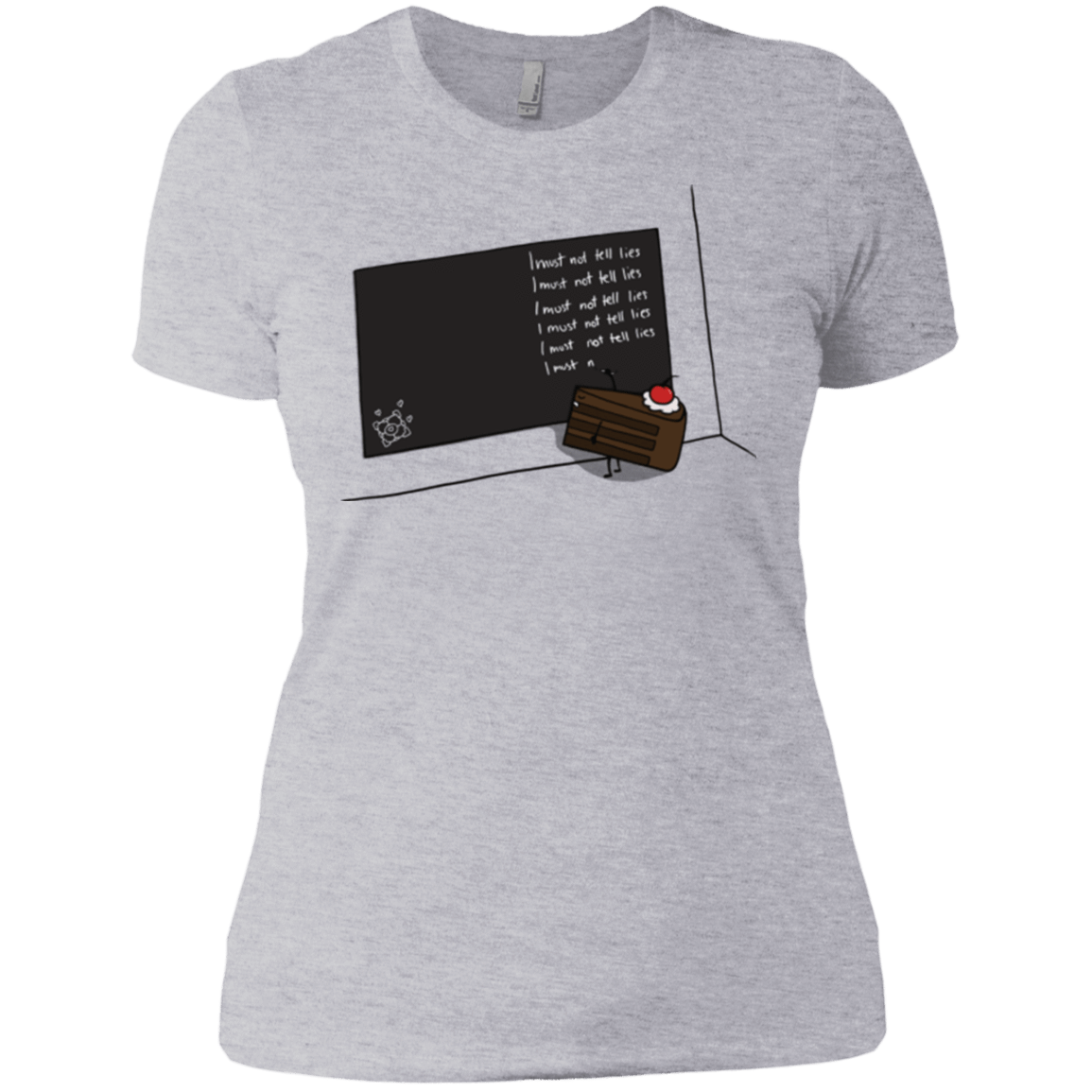 T-Shirts Heather Grey / X-Small The Cake is a Lie Women's Premium T-Shirt