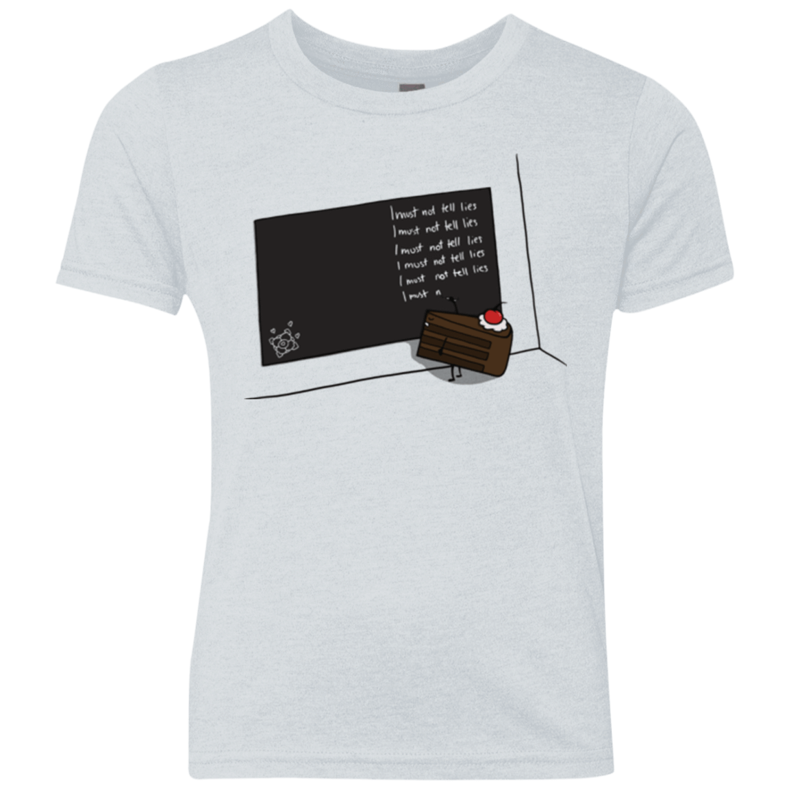 T-Shirts Heather White / YXS The Cake is a Lie Youth Triblend T-Shirt