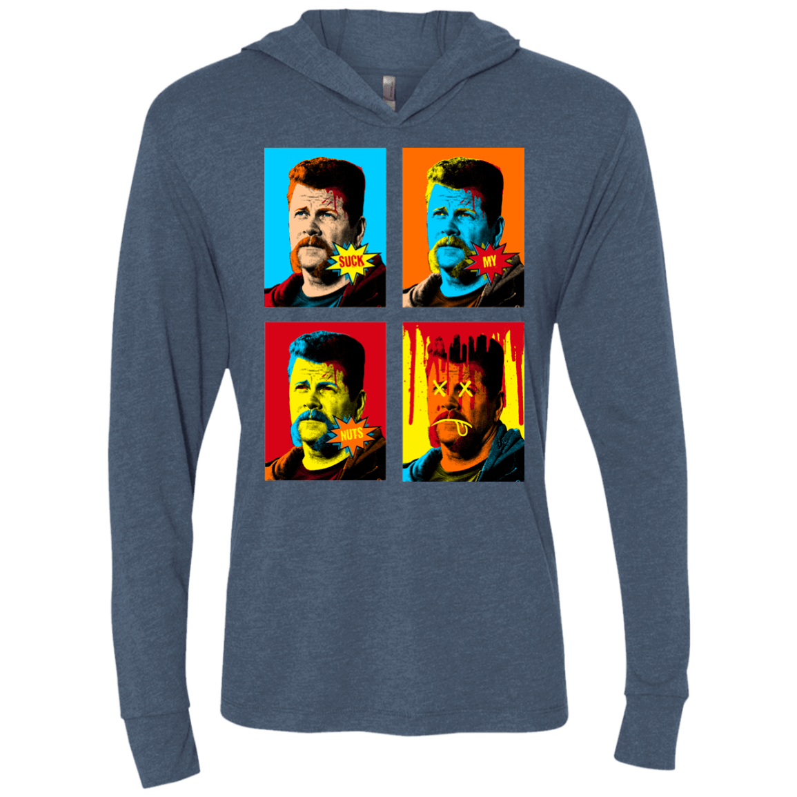 T-Shirts Indigo / X-Small The Champ Pop Triblend Long Sleeve Hoodie Tee