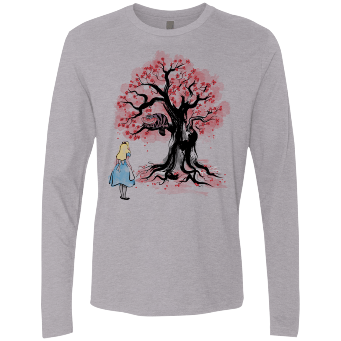 T-Shirts Heather Grey / Small The Cheshire's tree Sumi-e Men's Premium Long Sleeve