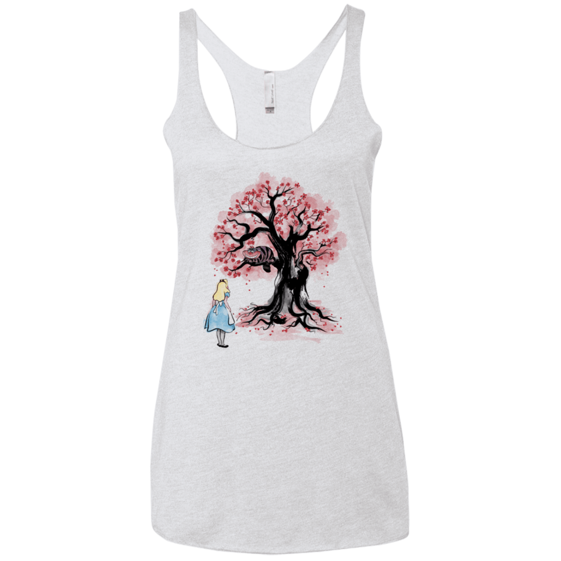 T-Shirts Heather White / X-Small The Cheshire's tree Sumi-e Women's Triblend Racerback Tank