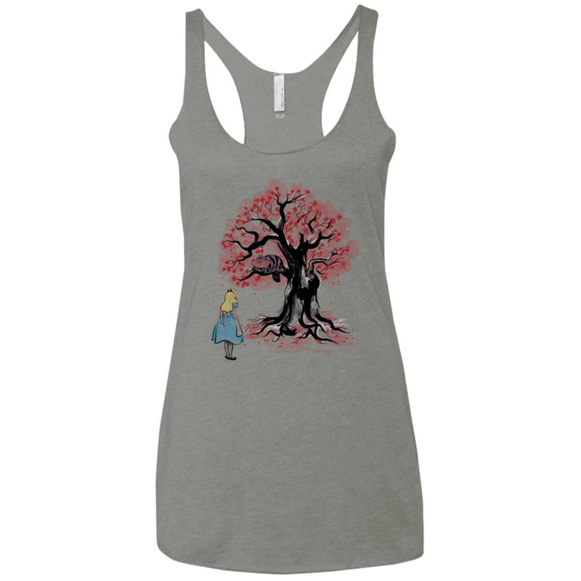 T-Shirts Venetian Grey / X-Small The Cheshire's tree Sumi-e Women's Triblend Racerback Tank