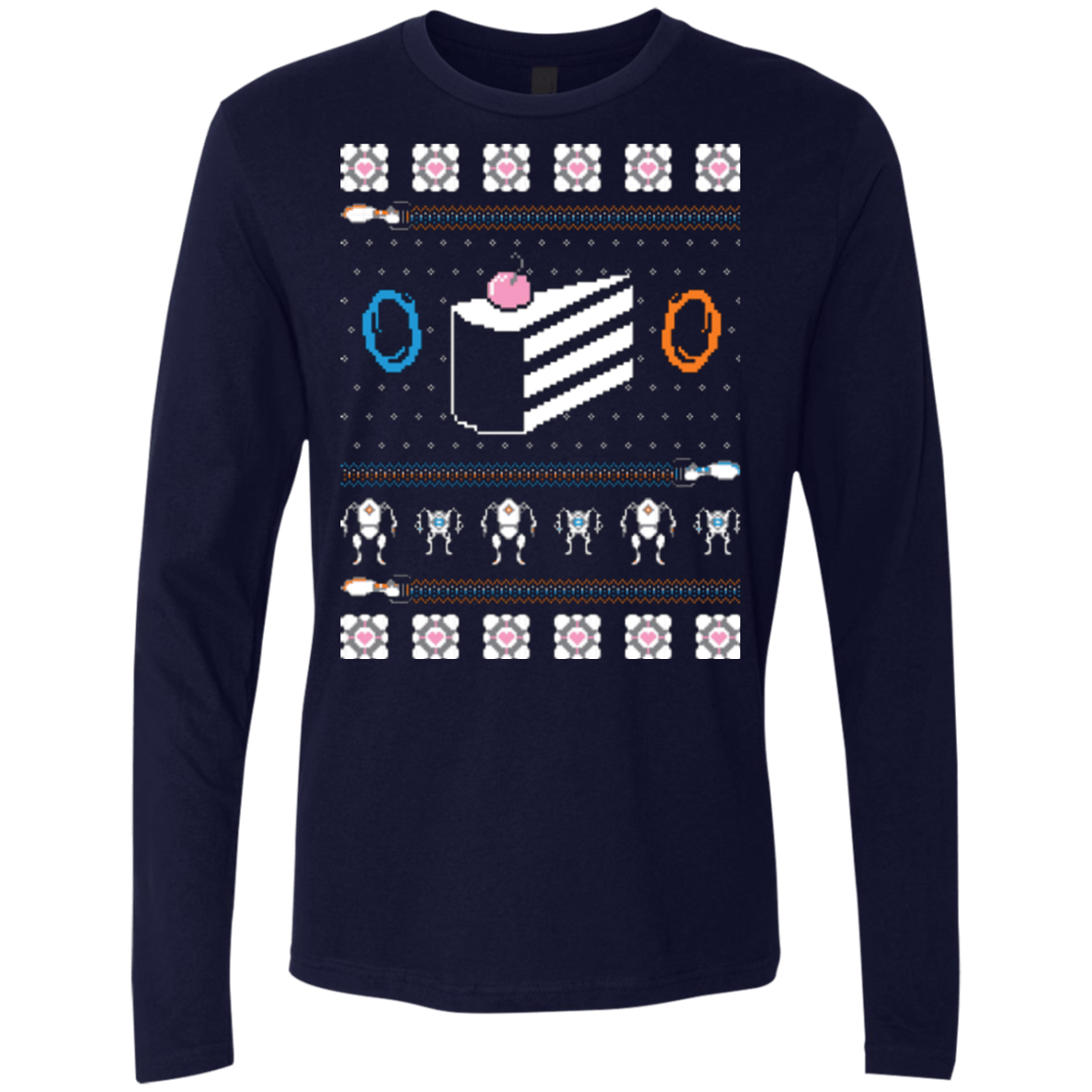 T-Shirts Midnight Navy / Small The Christmas Cake Is A Lie Men's Premium Long Sleeve