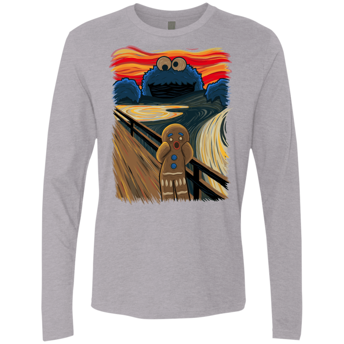 T-Shirts Heather Grey / Small The Cookie Muncher Men's Premium Long Sleeve