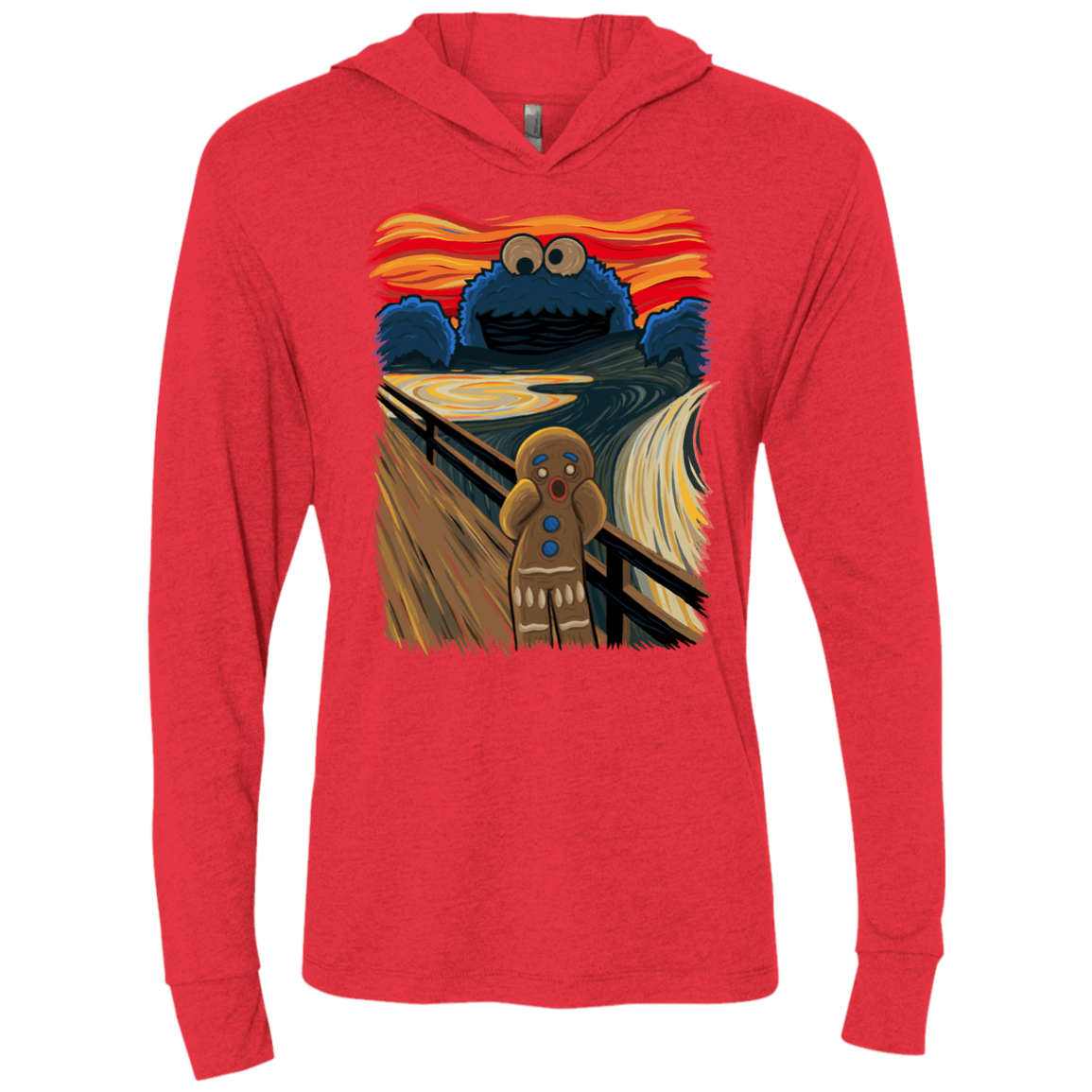 T-Shirts Vintage Red / X-Small The Cookie Muncher Triblend Long Sleeve Hoodie Tee