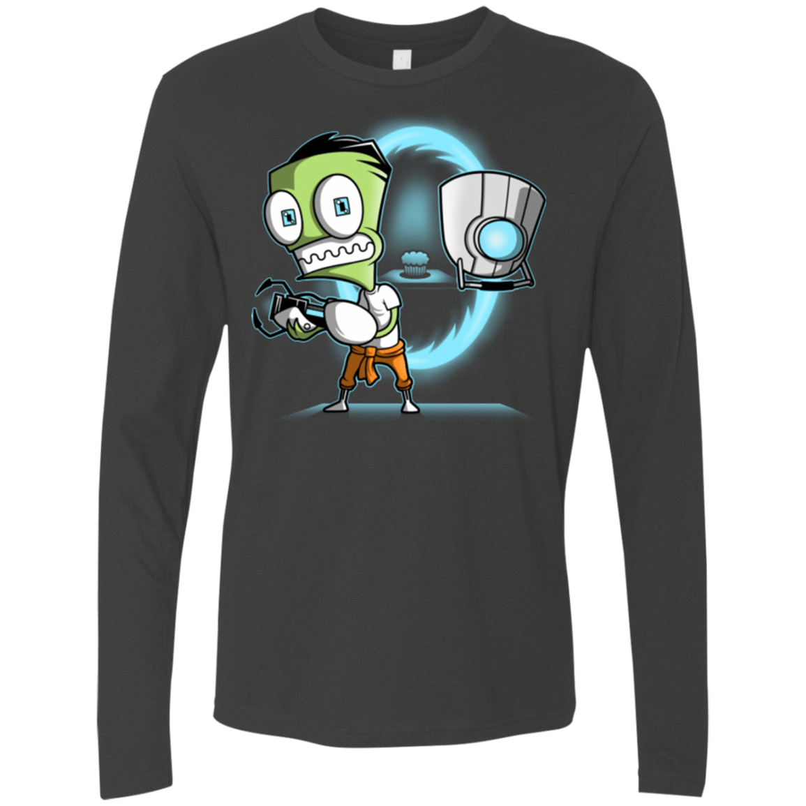 T-Shirts Heavy Metal / Small THE CUPCAKE IS A LIE Men's Premium Long Sleeve