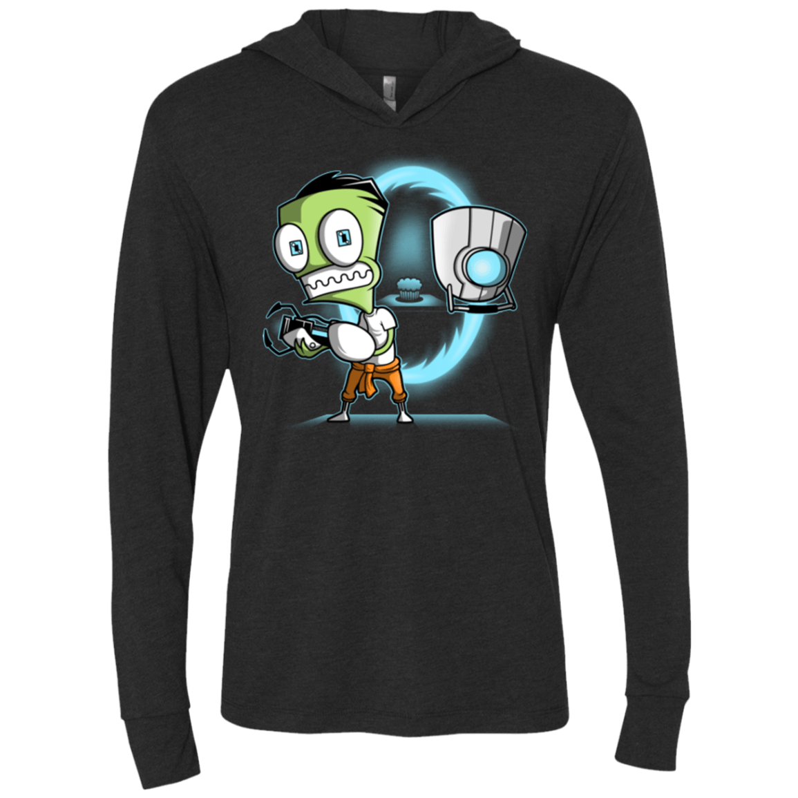 T-Shirts Vintage Black / X-Small THE CUPCAKE IS A LIE Triblend Long Sleeve Hoodie Tee