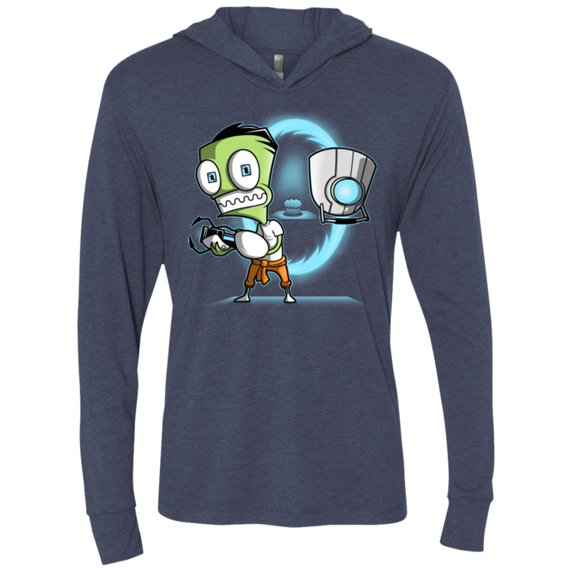 T-Shirts Vintage Navy / X-Small THE CUPCAKE IS A LIE Triblend Long Sleeve Hoodie Tee