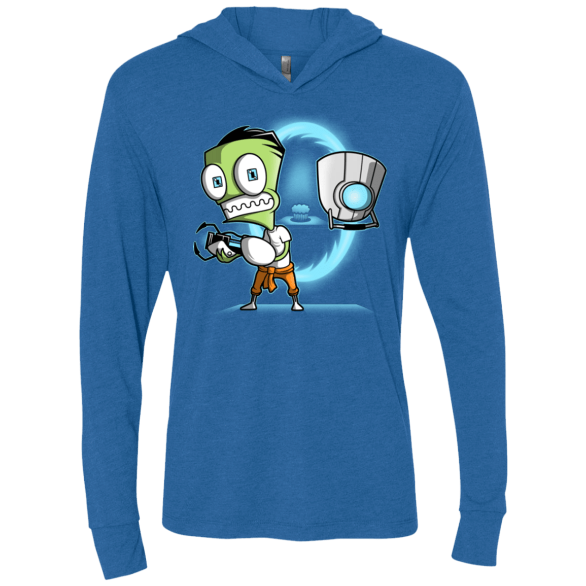 T-Shirts Vintage Royal / X-Small THE CUPCAKE IS A LIE Triblend Long Sleeve Hoodie Tee