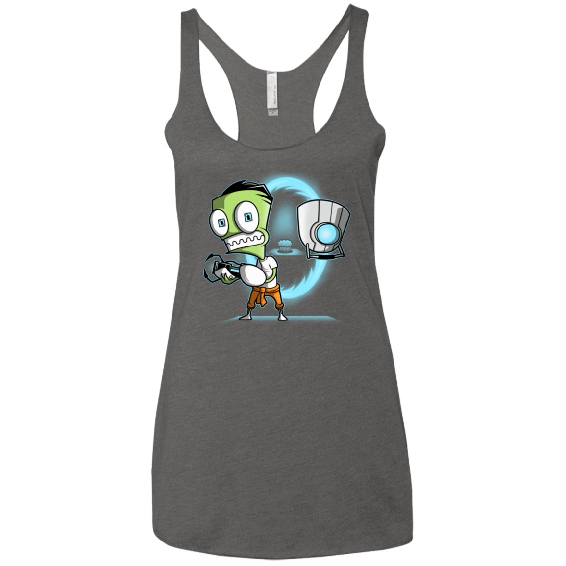 T-Shirts Premium Heather / X-Small THE CUPCAKE IS A LIE Women's Triblend Racerback Tank