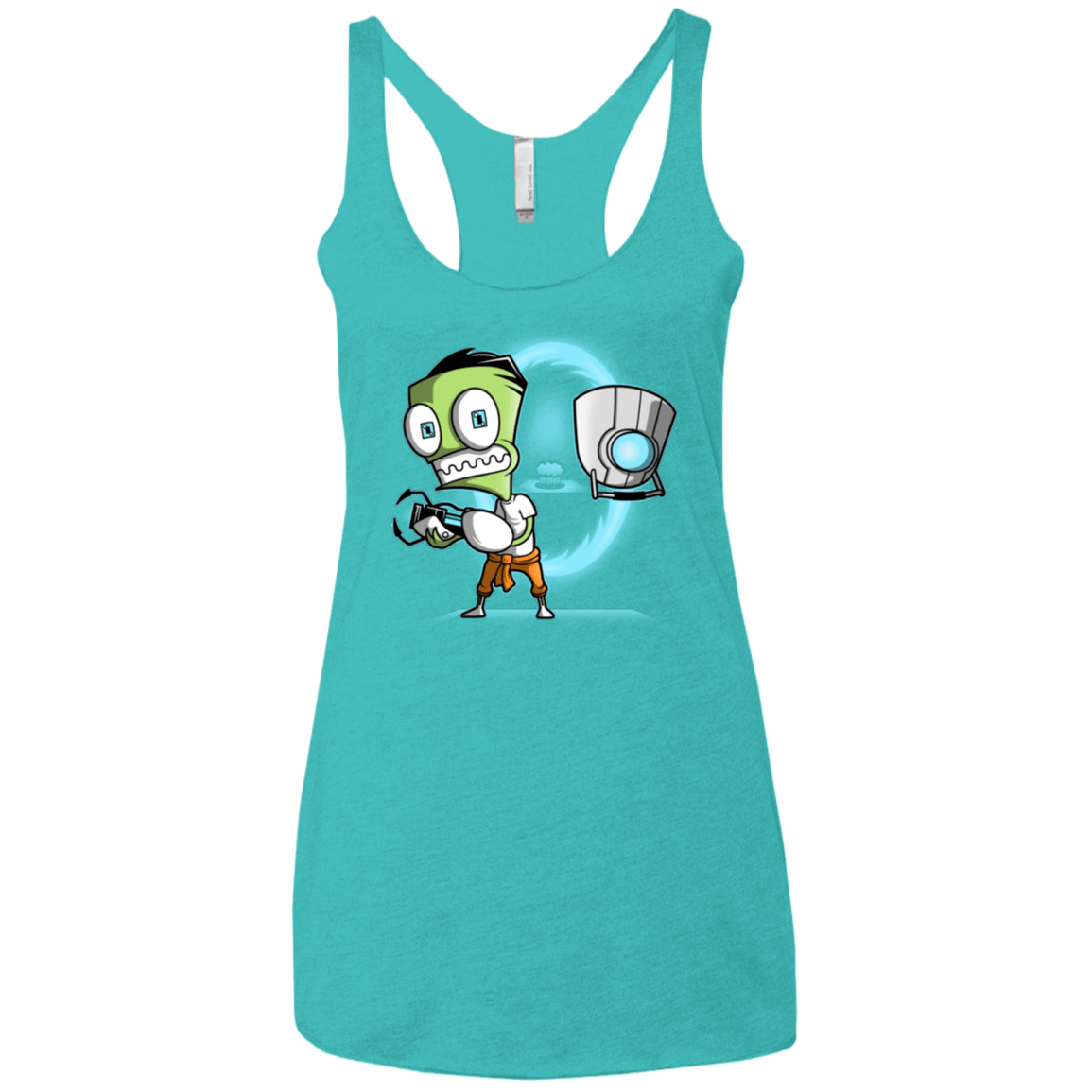 T-Shirts Tahiti Blue / X-Small THE CUPCAKE IS A LIE Women's Triblend Racerback Tank