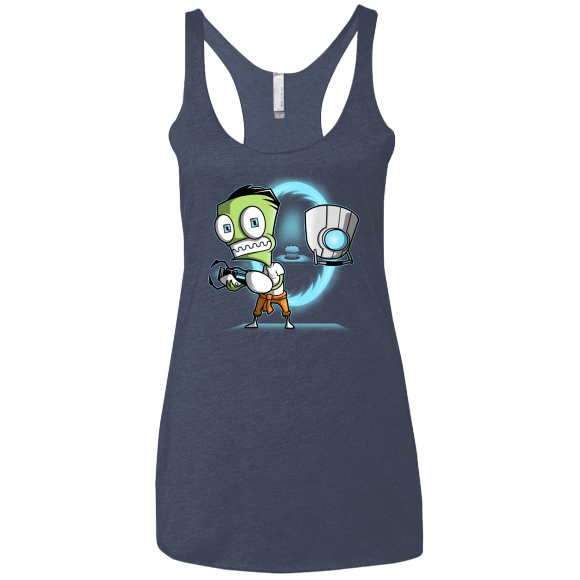 T-Shirts Vintage Navy / X-Small THE CUPCAKE IS A LIE Women's Triblend Racerback Tank