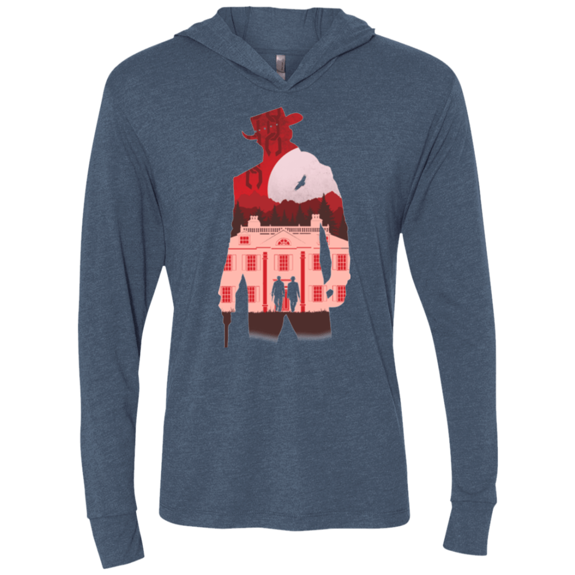 T-Shirts Indigo / X-Small The D is Silent Triblend Long Sleeve Hoodie Tee