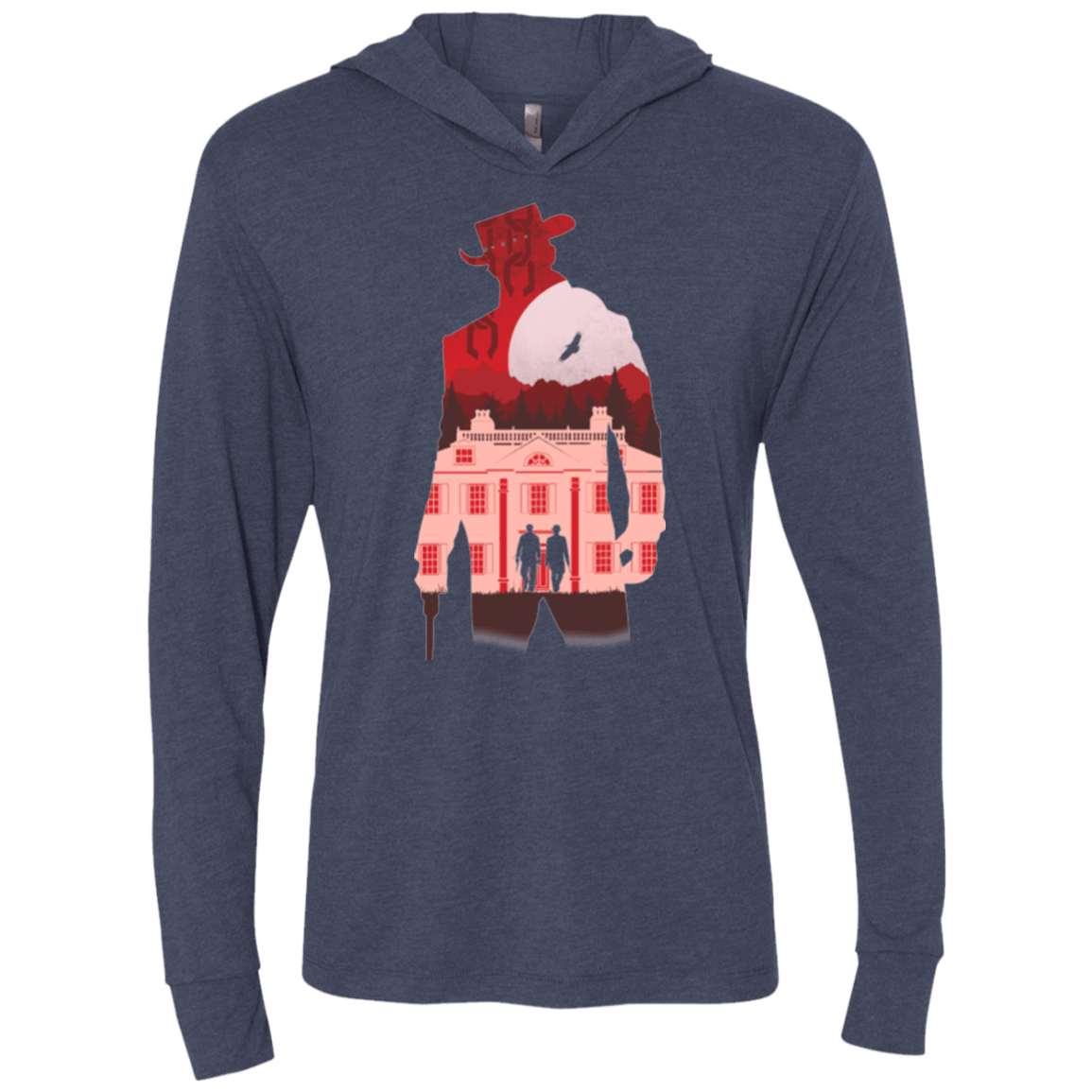 T-Shirts Vintage Navy / X-Small The D is Silent Triblend Long Sleeve Hoodie Tee