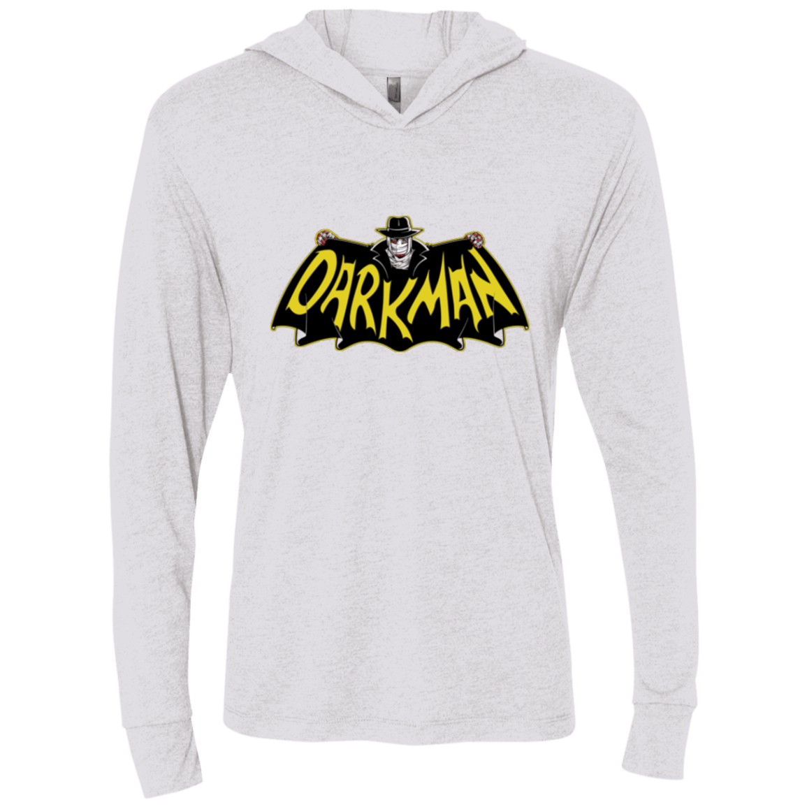 T-Shirts Heather White / X-Small The Dark Man Triblend Long Sleeve Hoodie Tee