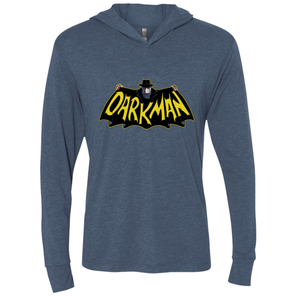 T-Shirts Indigo / X-Small The Dark Man Triblend Long Sleeve Hoodie Tee