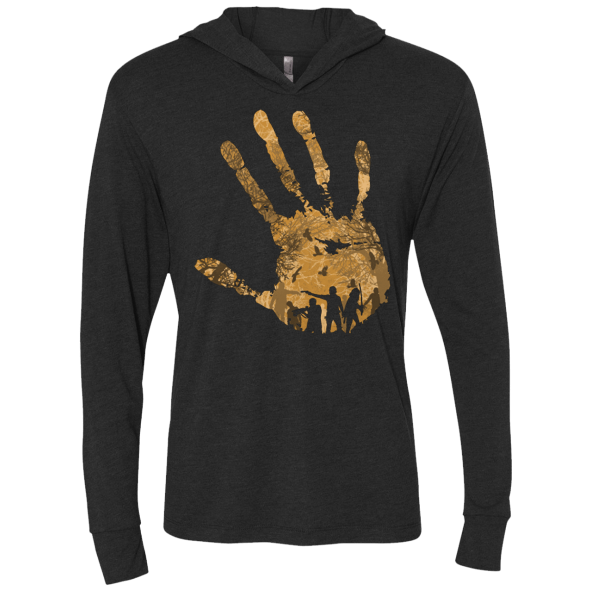 T-Shirts Vintage Black / X-Small The Dead walk! Triblend Long Sleeve Hoodie Tee