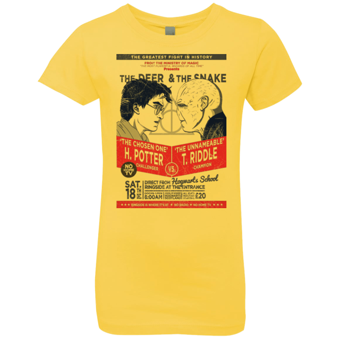 T-Shirts Vibrant Yellow / YXS The Deer vs The Snake Girls Premium T-Shirt