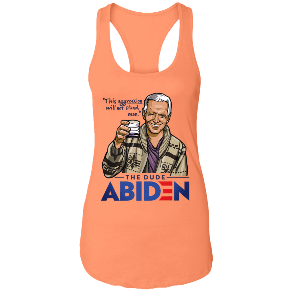T-Shirts Light Orange / X-Small The Dude Abiden Women's Triblend Racerback Tank