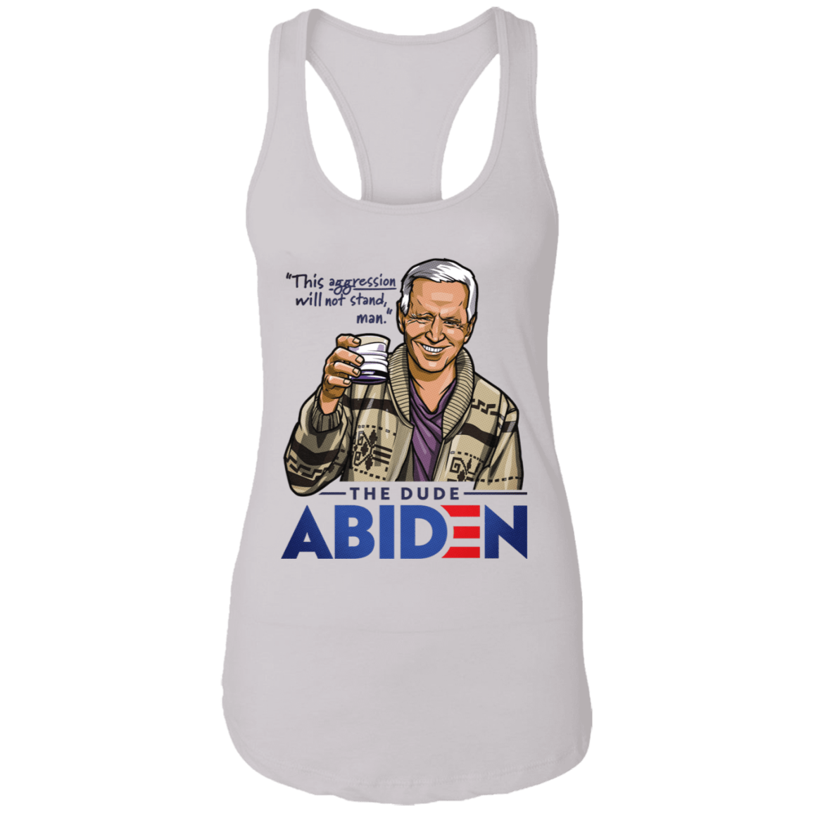 T-Shirts White / X-Small The Dude Abiden Women's Triblend Racerback Tank