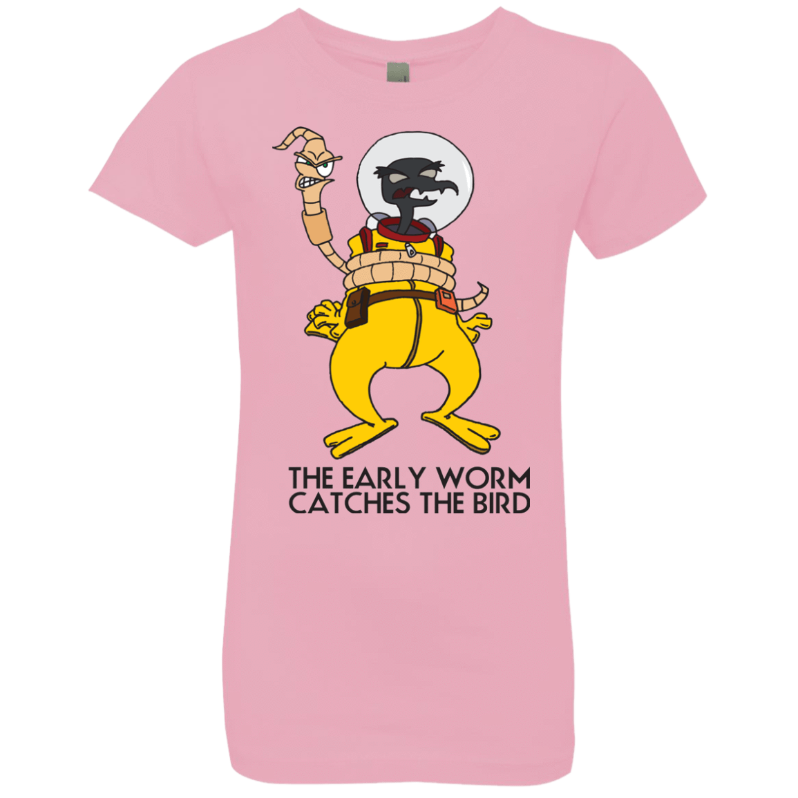 T-Shirts Light Pink / YXS The Early Worm Catches The Bird Girls Premium T-Shirt