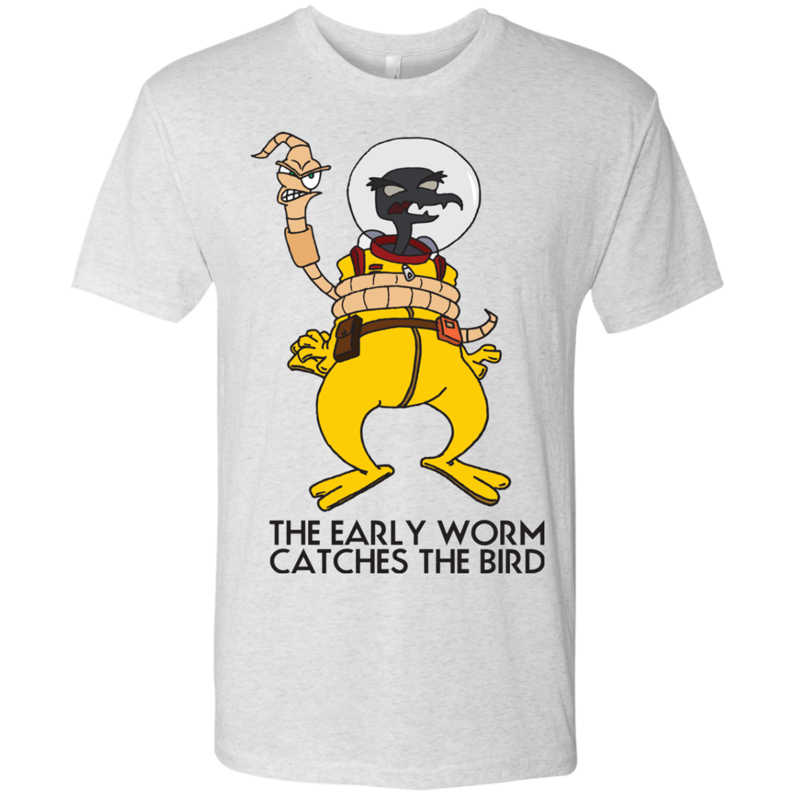 T-Shirts Heather White / Small The Early Worm Catches The Bird Men's Triblend T-Shirt