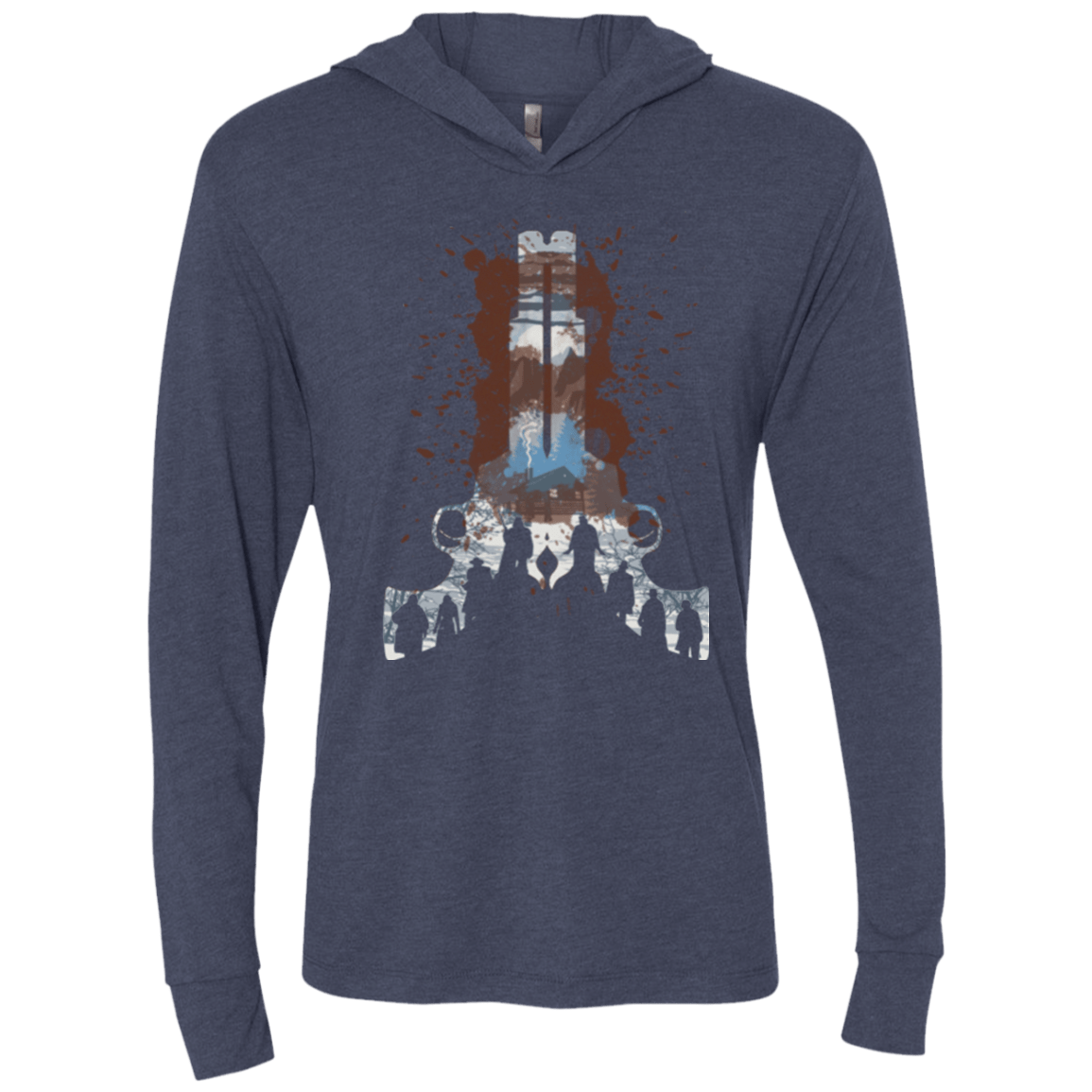 T-Shirts Vintage Navy / X-Small The Eight Triblend Long Sleeve Hoodie Tee