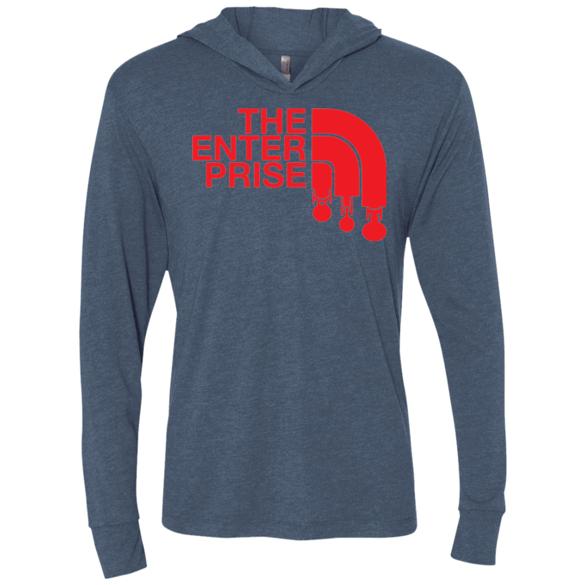 T-Shirts Indigo / X-Small The Enterprise Triblend Long Sleeve Hoodie Tee