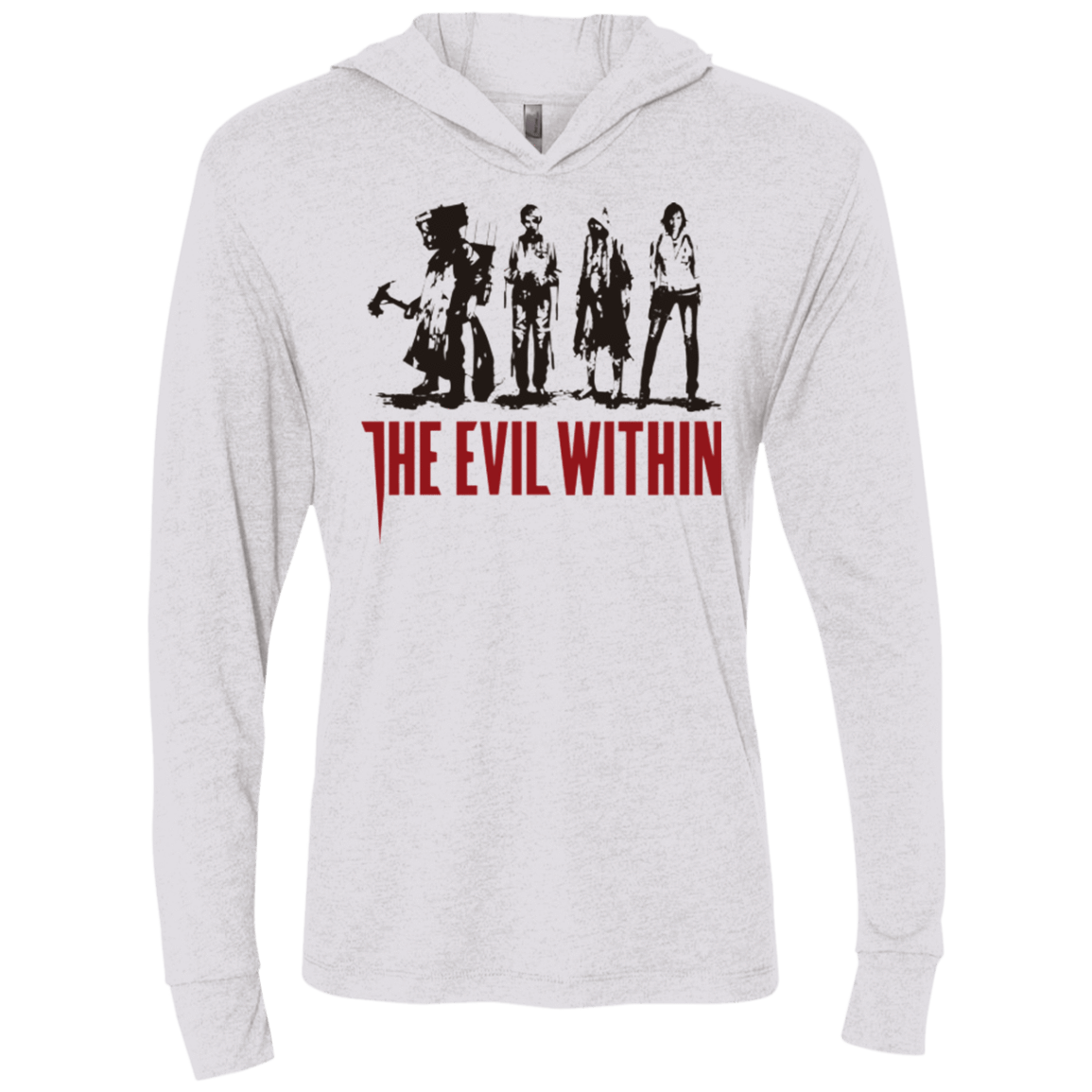 T-Shirts Heather White / X-Small The Evil Within Triblend Long Sleeve Hoodie Tee