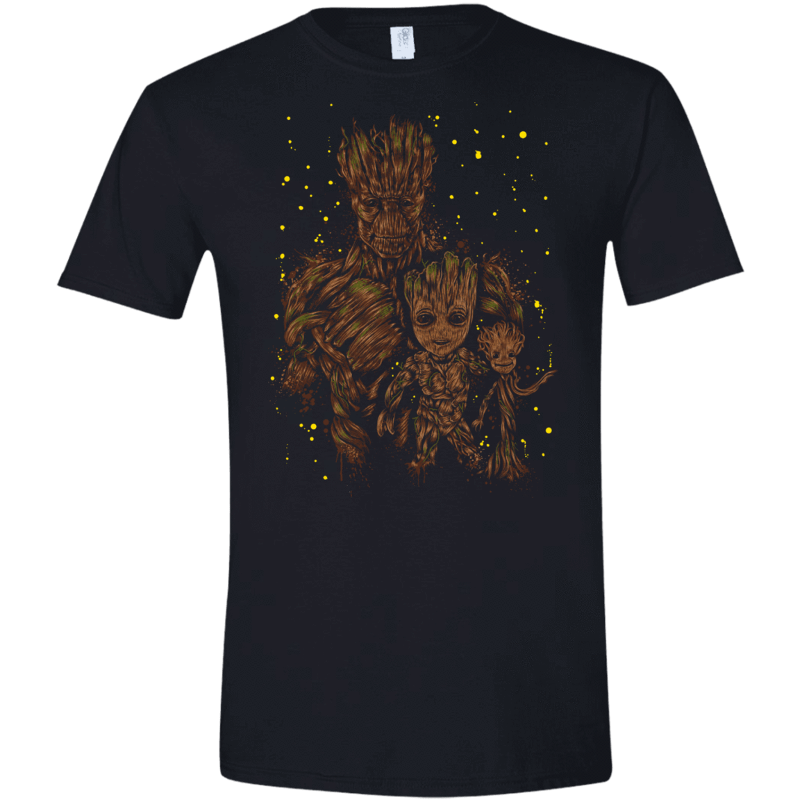 T-Shirts Black / X-Small The evolution of Groot Men's Semi-Fitted Softstyle