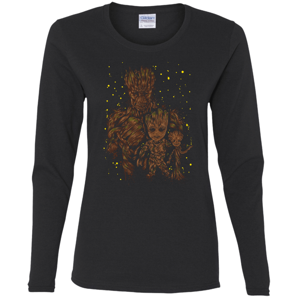 T-Shirts Black / S The evolution of Groot Women's Long Sleeve T-Shirt