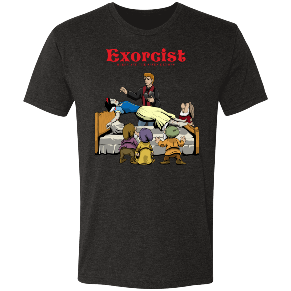 T-Shirts Vintage Black / S The Exorcist and Seven Dwarfs Men's Triblend T-Shirt