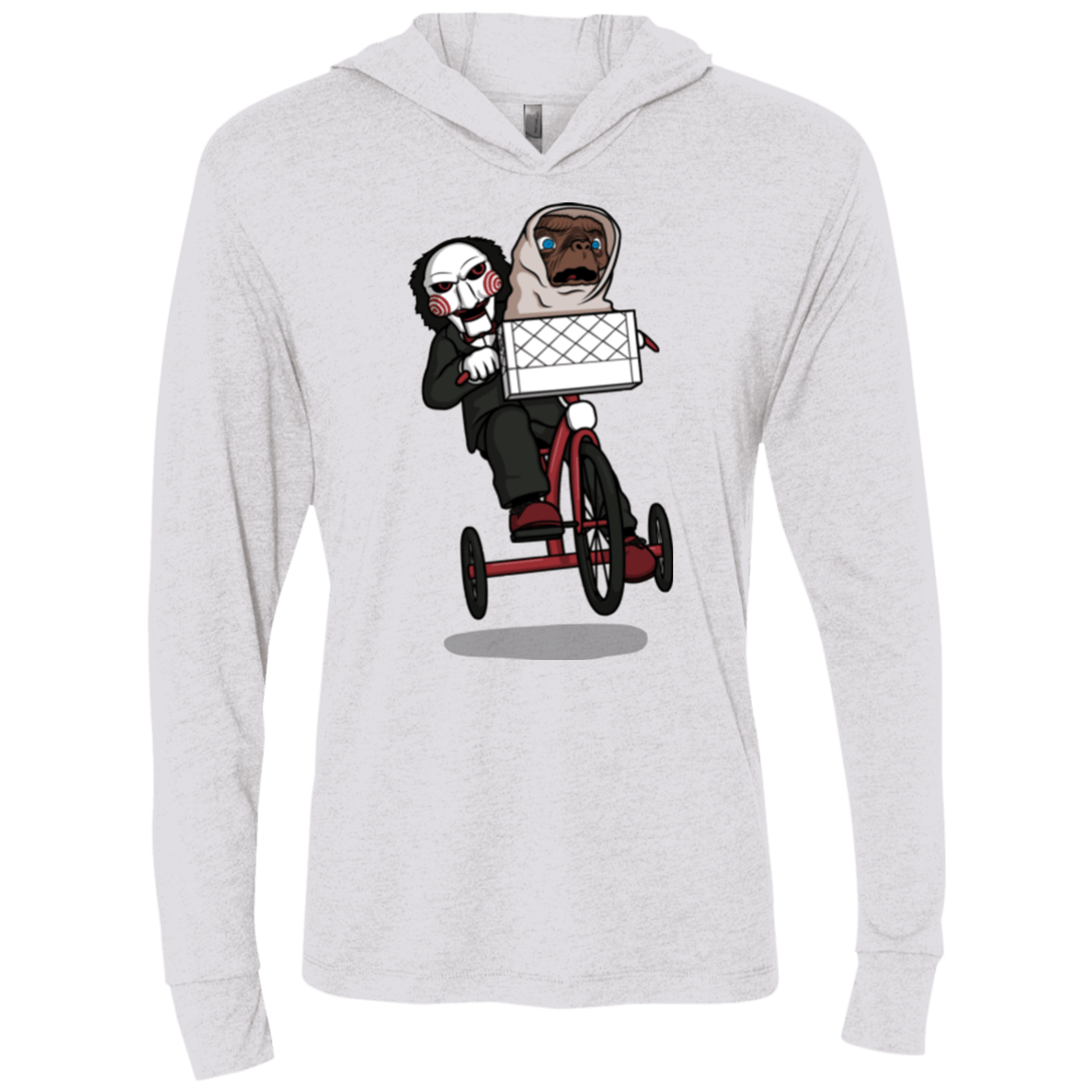 T-Shirts Heather White / X-Small The Extra Terrifying Triblend Long Sleeve Hoodie Tee