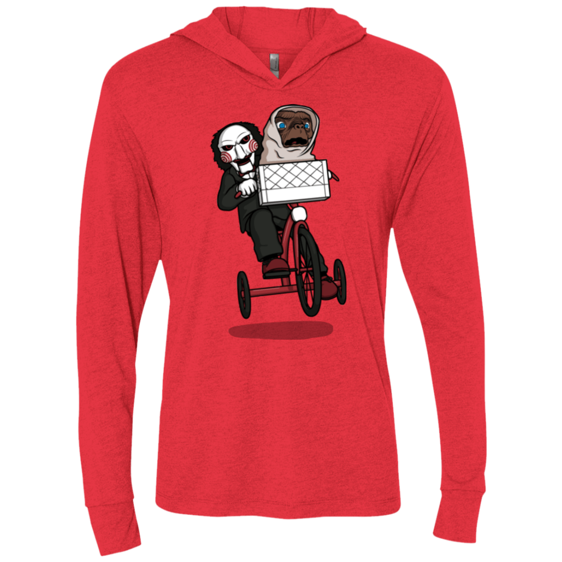 T-Shirts Vintage Red / X-Small The Extra Terrifying Triblend Long Sleeve Hoodie Tee