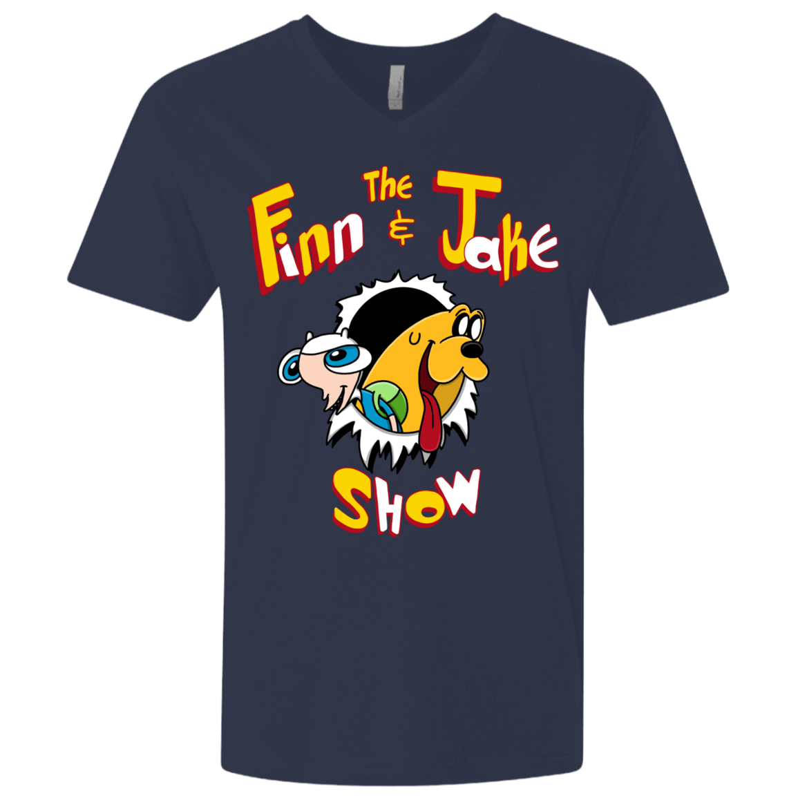 T-Shirts Midnight Navy / X-Small The Finn and Jake Show Men's Premium V-Neck