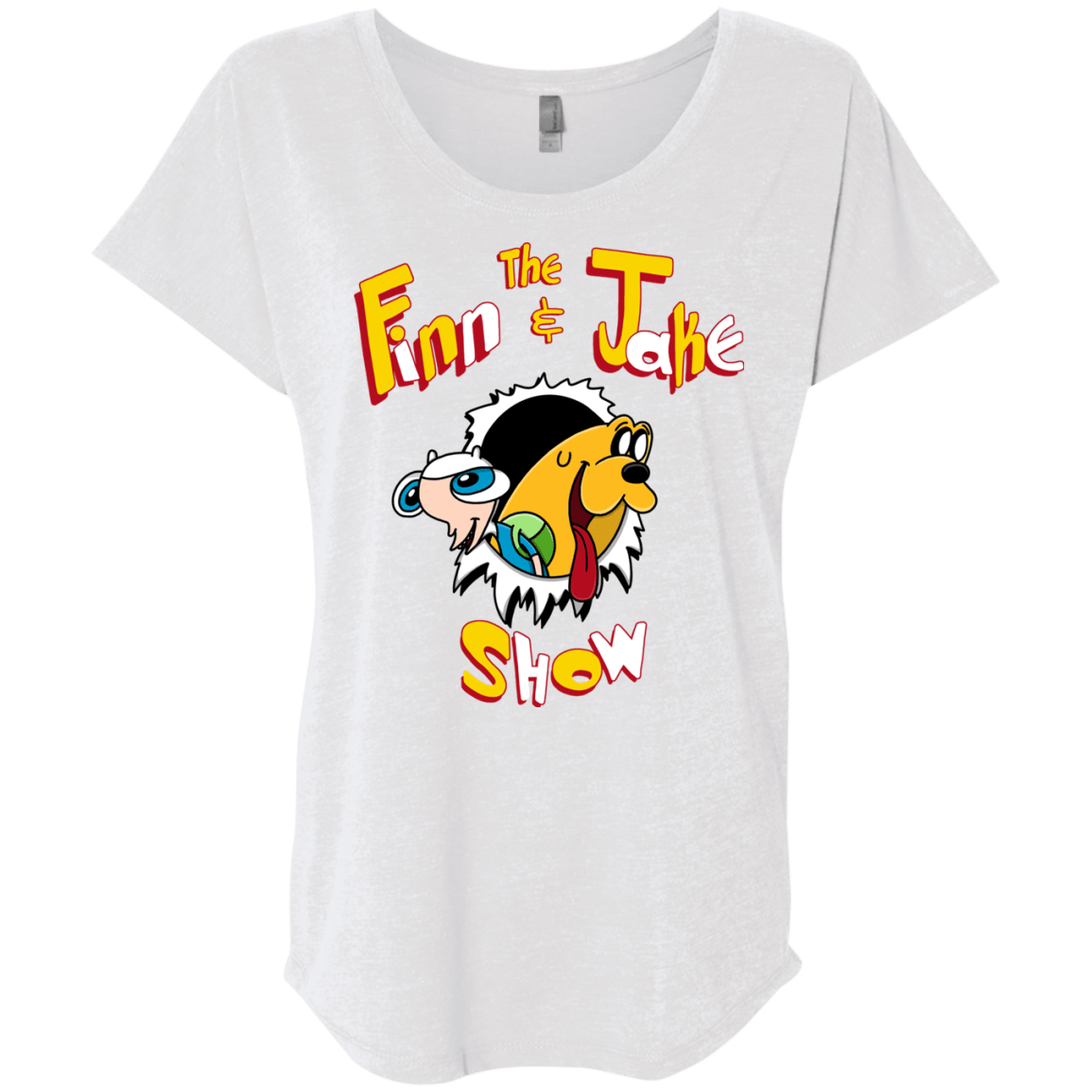 T-Shirts Heather White / X-Small The Finn and Jake Show Triblend Dolman Sleeve