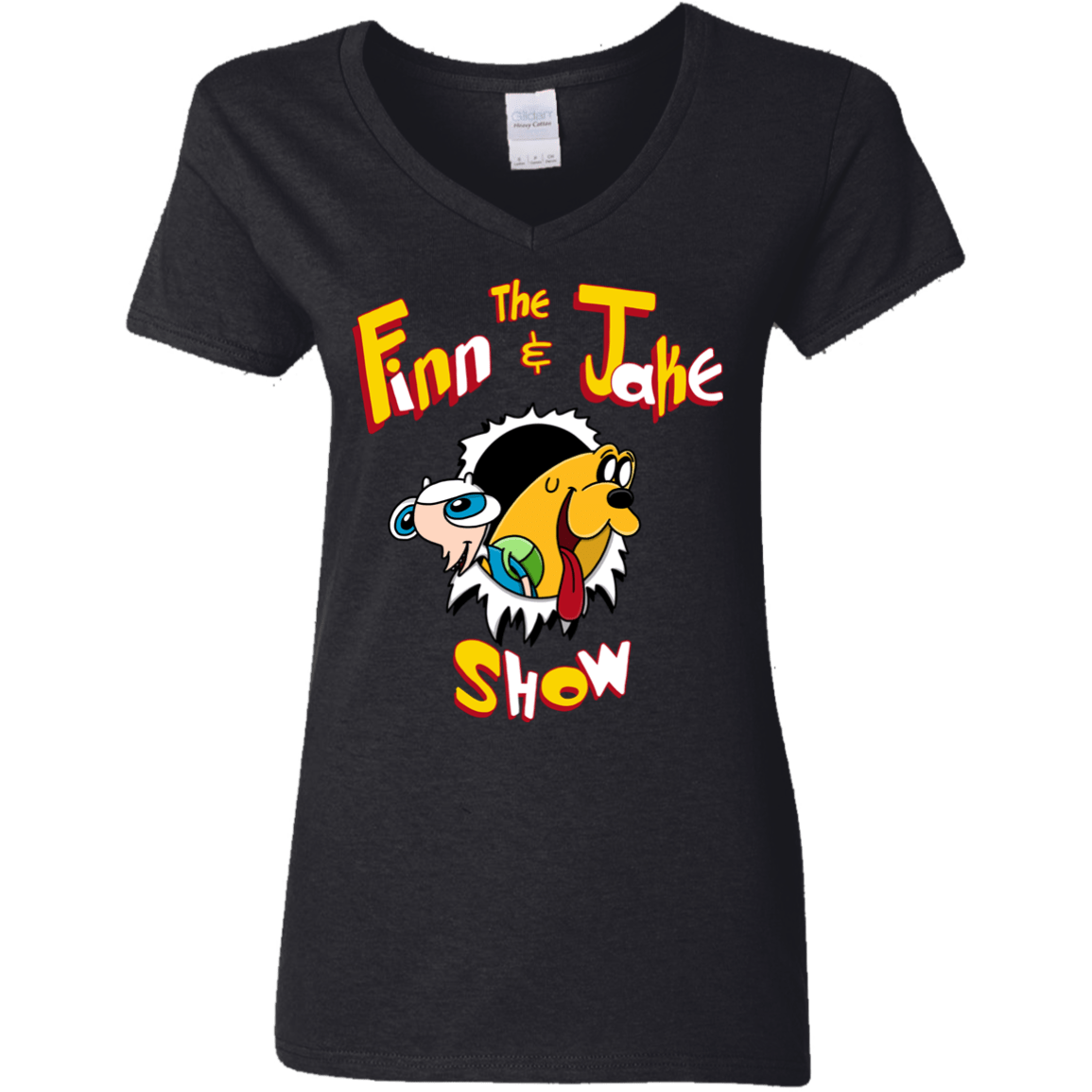 The Finn and Jake Show Women's V-Neck T-Shirt