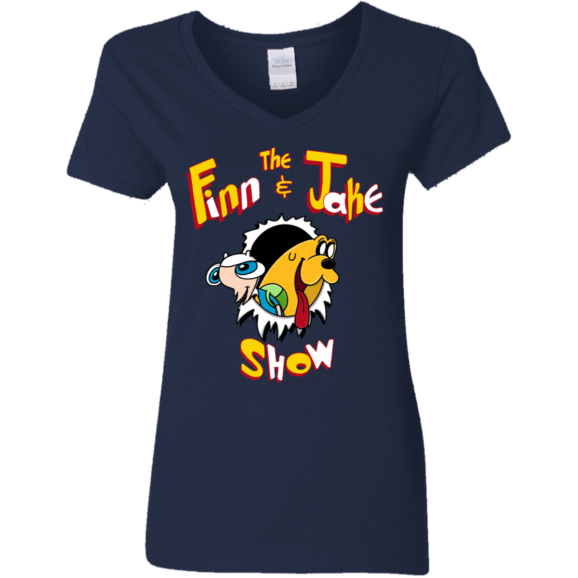 T-Shirts Navy / S The Finn and Jake Show Women's V-Neck T-Shirt