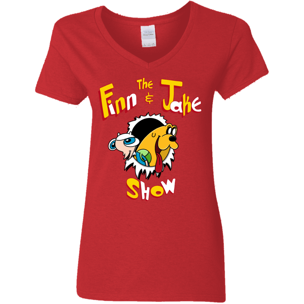 T-Shirts Red / S The Finn and Jake Show Women's V-Neck T-Shirt