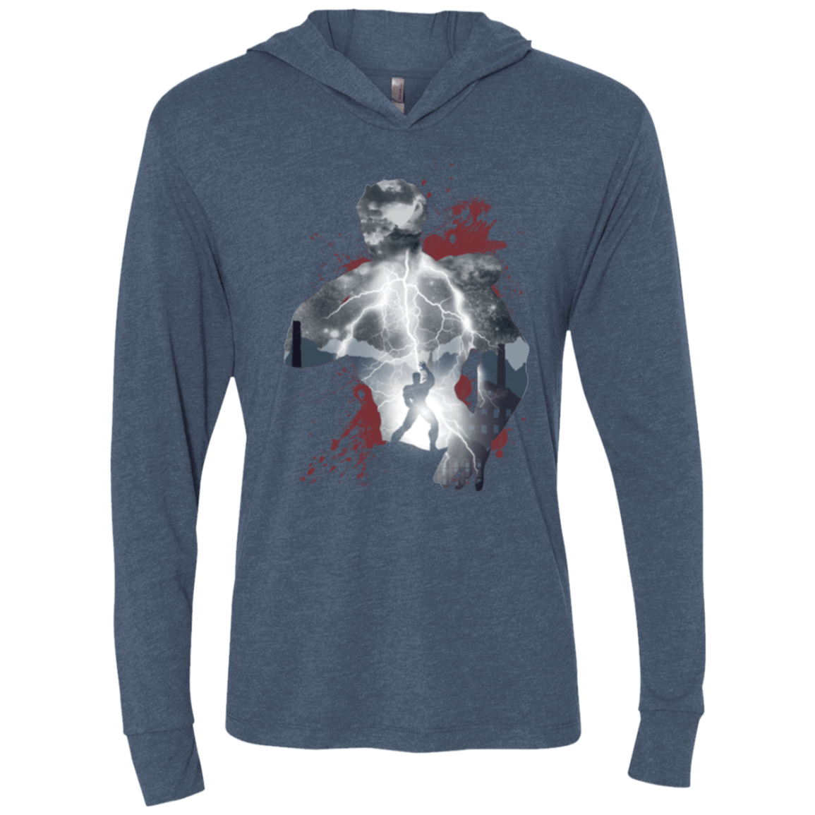 T-Shirts Indigo / X-Small The Fist Triblend Long Sleeve Hoodie Tee