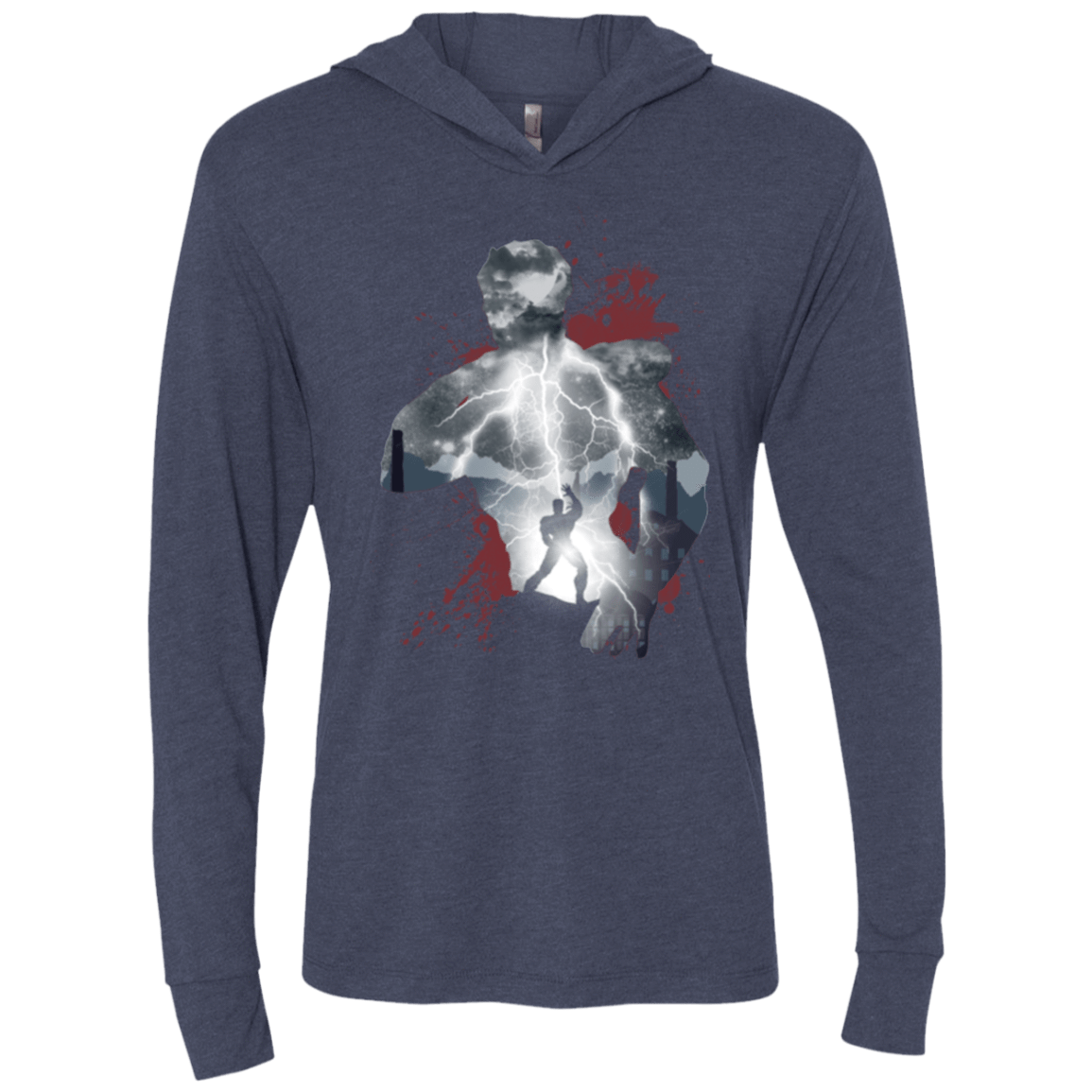 T-Shirts Vintage Navy / X-Small The Fist Triblend Long Sleeve Hoodie Tee